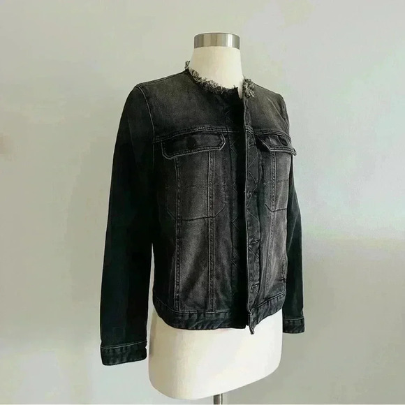 New Zadig & Voltaire Distressed Denim Jacket Sz M - Picture 7 of 12